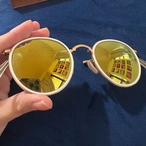 Bright Yellow ROUND FLASH LENSES Rayban